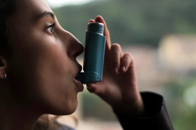 person with asthma image